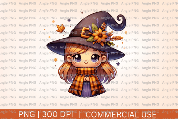 Cute Witch Halloween PNG Clipart: Your Go-To Design Asset