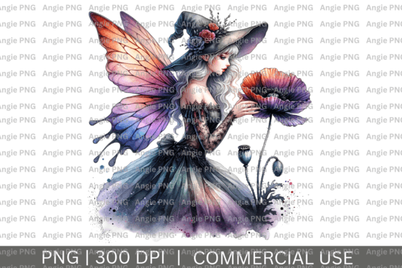 Enchanting Gothic Garden Fairy PNG Clipart