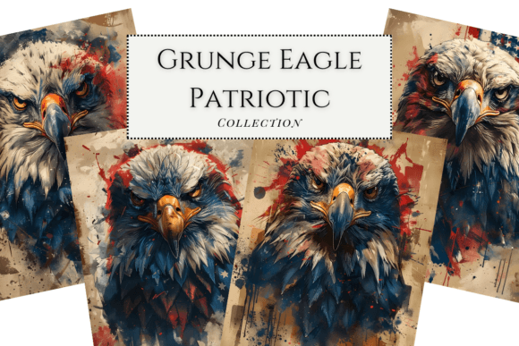 Patriotic Eagle Grunge Backgrounds for Bold Designs