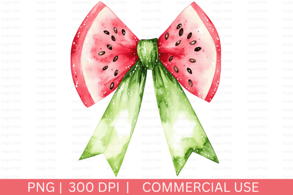 Summer Watermelon Coquette Bow PNG: A Fresh Design Asset