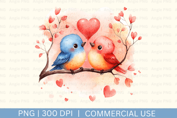 Watercolor Valentine's Day Birds PNG: A Designer's Delight